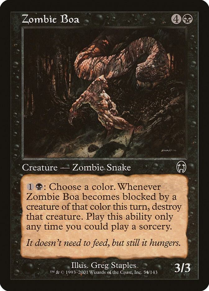 Zombie Boa 54 card from Apocalypse
