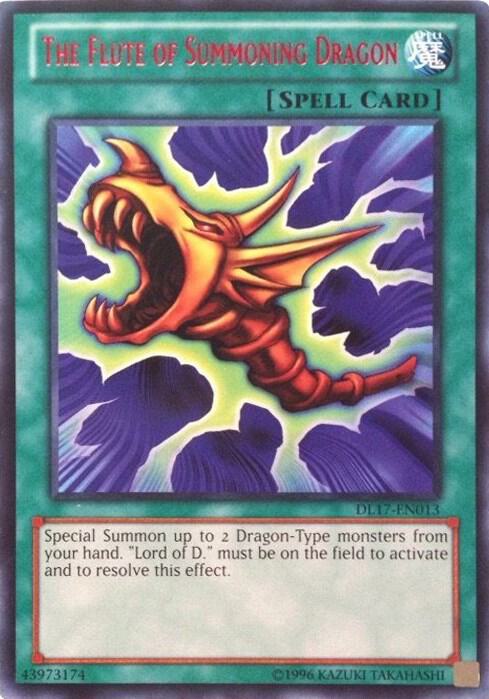 The Flute of Summoning Dragon (Red) DL17-EN013 card from Duelist League Promo