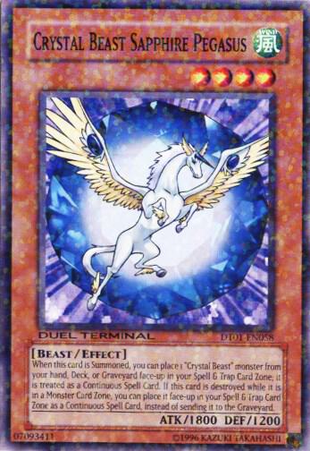 Crystal Beast Sapphire Pegasus DT01-EN058 card from Duel Terminal 1