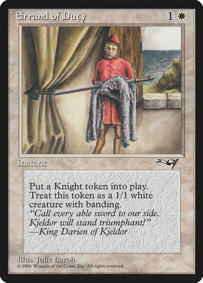Errand of Duty (Page Holding Sword) 128 card from Alliances