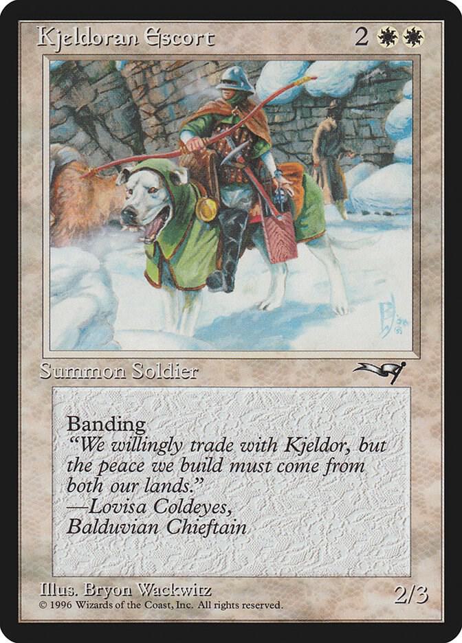 Kjeldoran Escort (Green Blanketed Dog) 134 card from Alliances