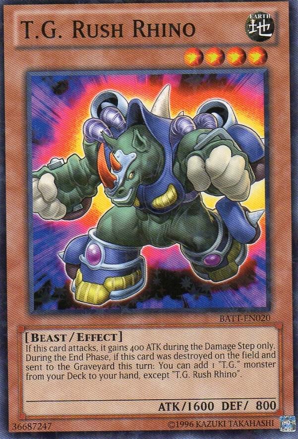 T.G. Rush Rhino (Starfoil) BATT-EN020 card from Battle Pack Tournament Prize Cards
