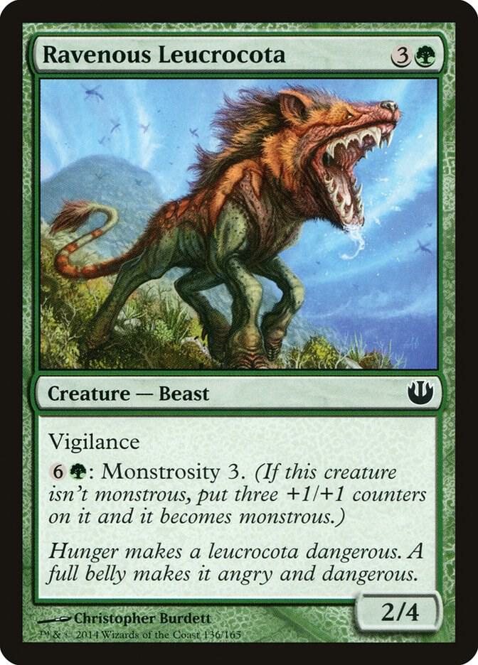 Ravenous Leucrocota 136 card from Journey Into Nyx
