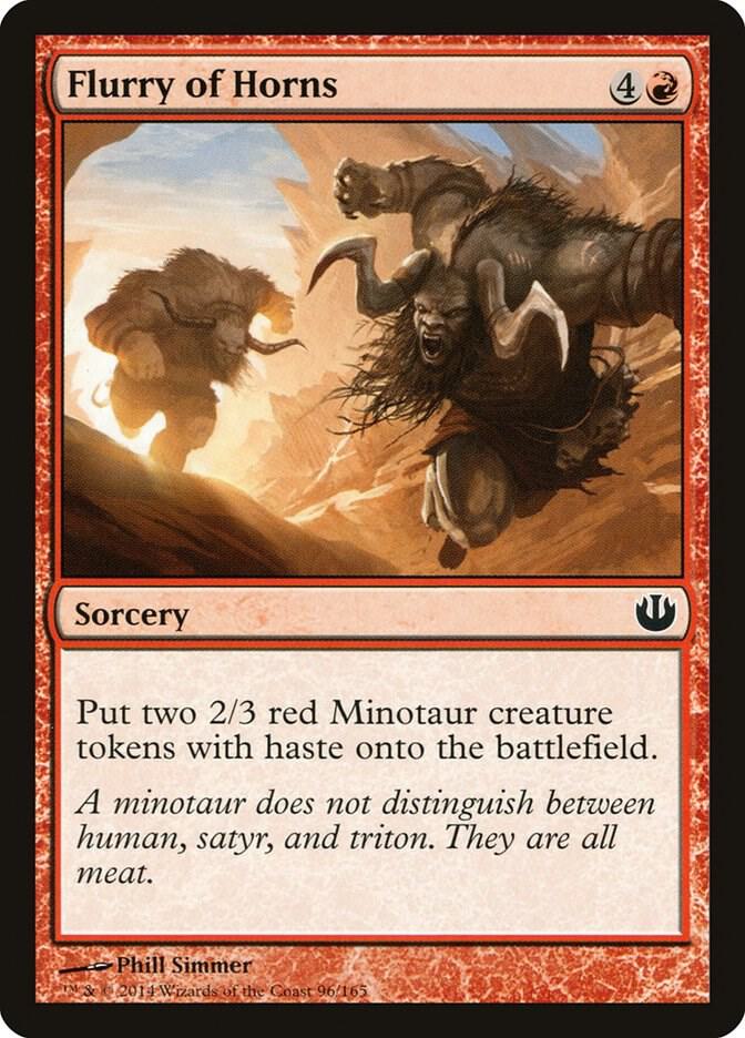 Flurry of Horns 96 card from Journey Into Nyx