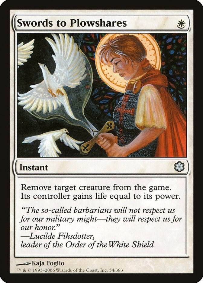Swords to Plowshares 54 card from Coldsnap Theme Deck Reprints
