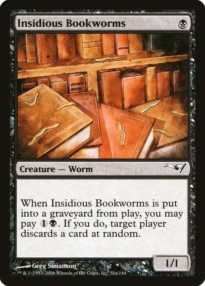 Insidious Bookworms 51a card from Coldsnap Theme Deck Reprints