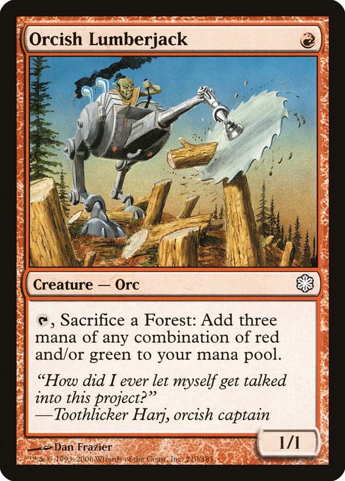 Orcish Lumberjack 210 card from Coldsnap Theme Deck Reprints