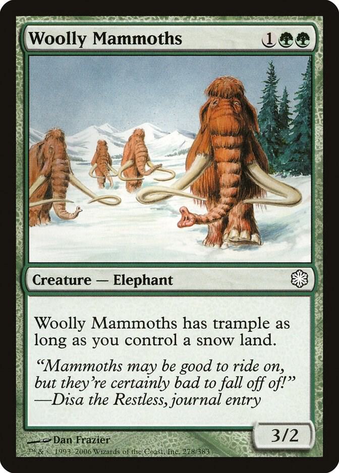Woolly Mammoths 278 card from Coldsnap Theme Deck Reprints