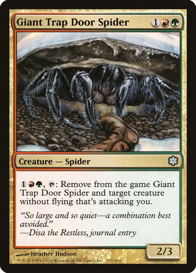 Giant Trap Door Spider 293 card from Coldsnap Theme Deck Reprints