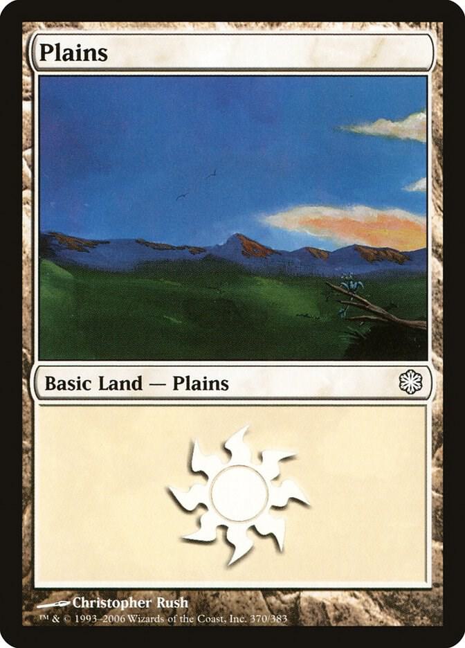 Plains 370 card from Coldsnap Theme Deck Reprints