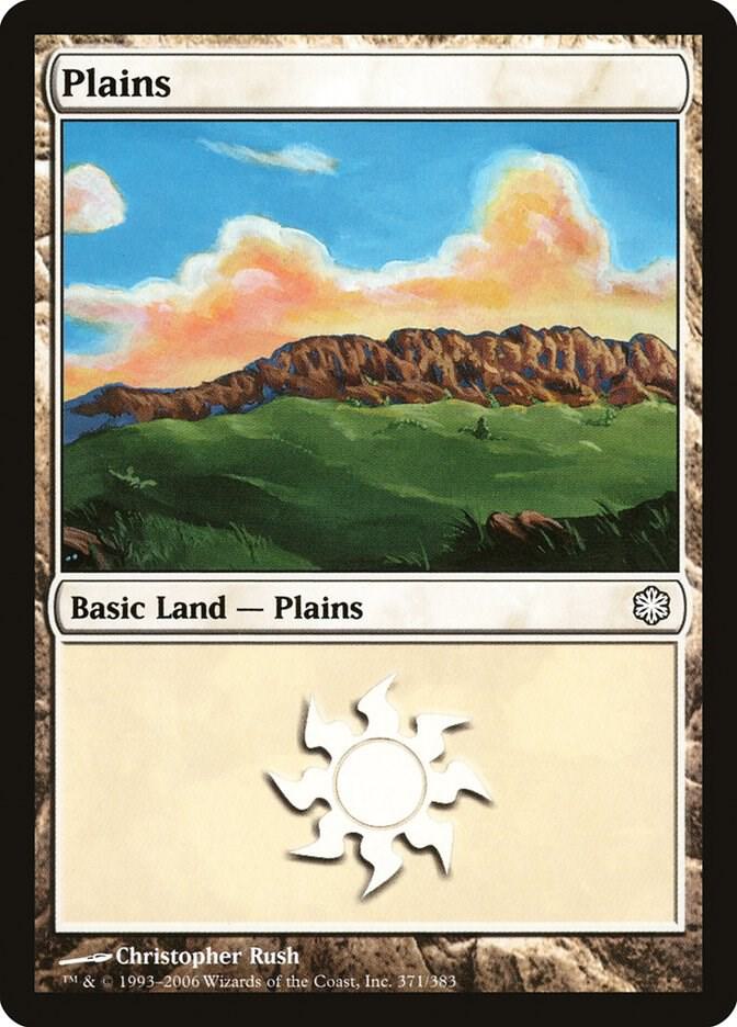 Plains 371 card from Coldsnap Theme Deck Reprints