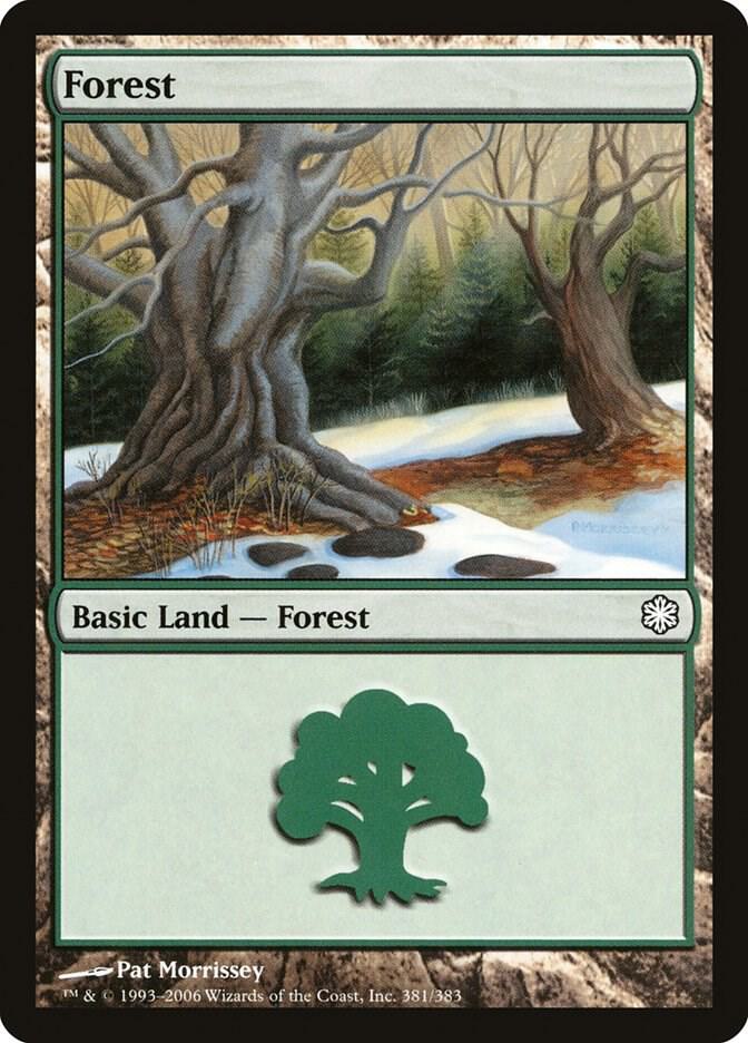 Forest 381 card from Coldsnap Theme Deck Reprints