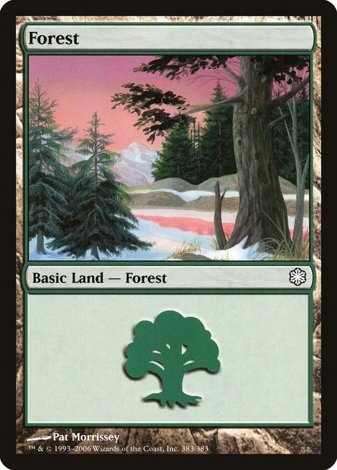 Forest 383 card from Coldsnap Theme Deck Reprints