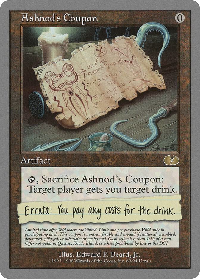 Ashnod's Coupon 69 card from Unglued