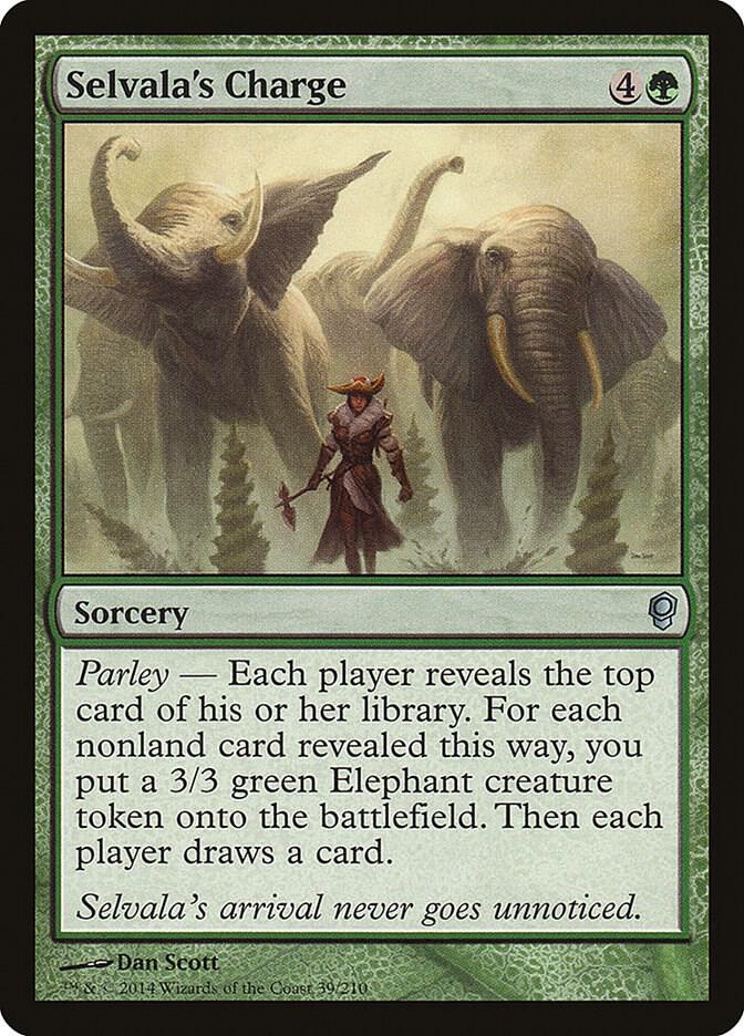 Selvala's Charge 39 card from Conspiracy