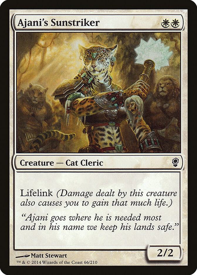 Ajani's Sunstriker 66 card from Conspiracy