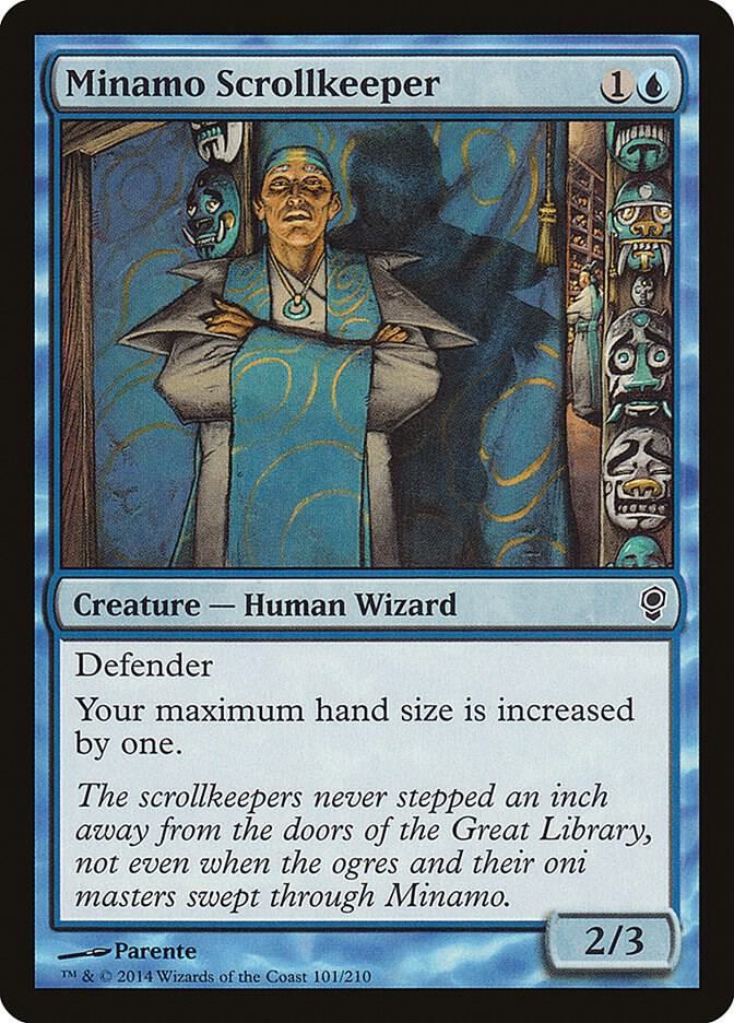 Minamo Scrollkeeper 101 card from Conspiracy