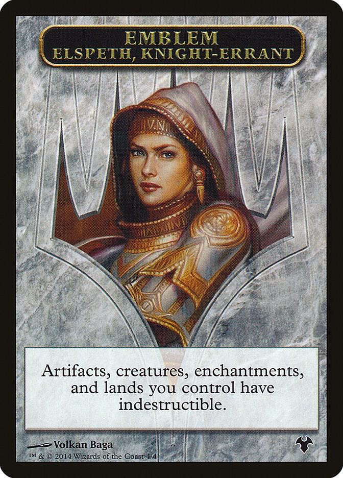 Emblem - Elspeth, Knight-Errant // Soldier Double-Sided Token 4 // 1 card from Magic Modern Event Deck