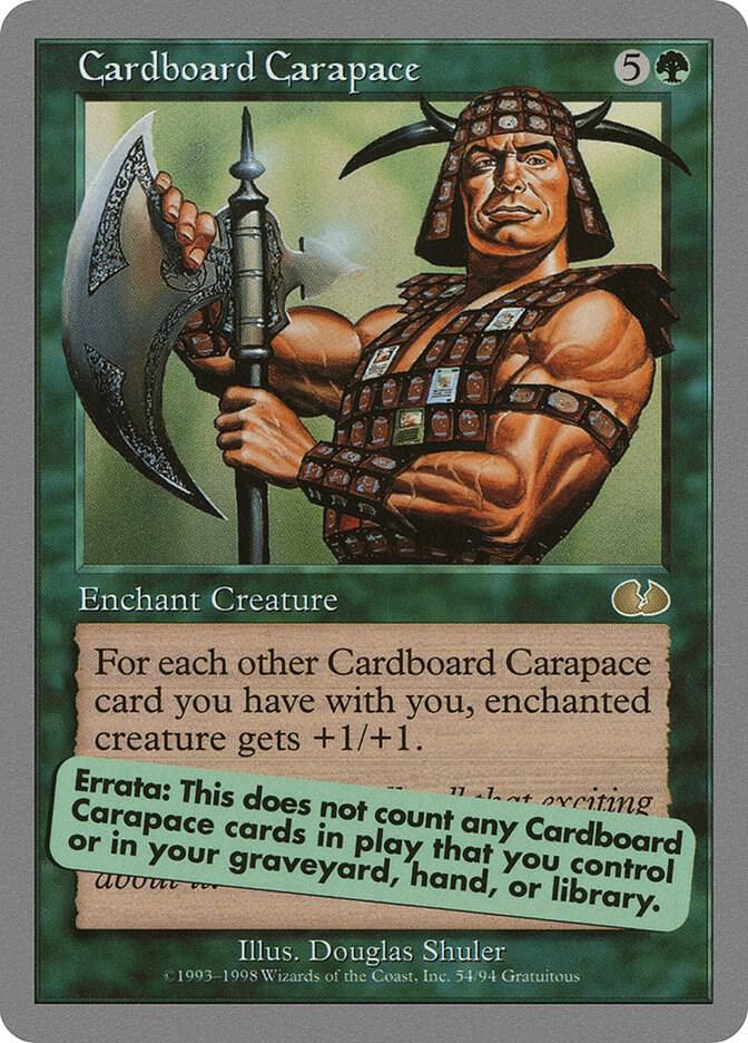 Cardboard Carapace 54 card from Unglued