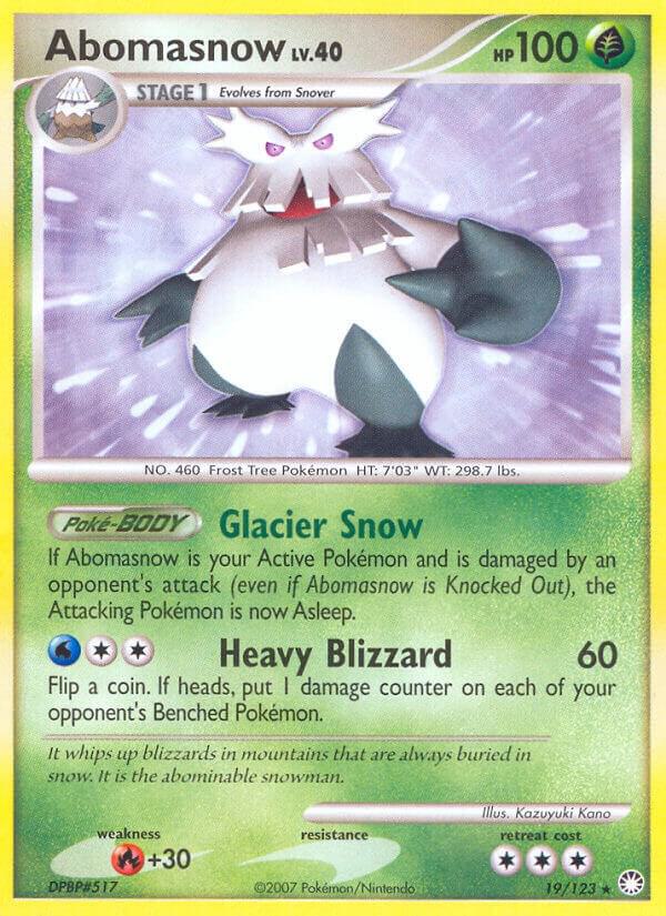 Abomasnow 19/123 card from Mysterious Treasures