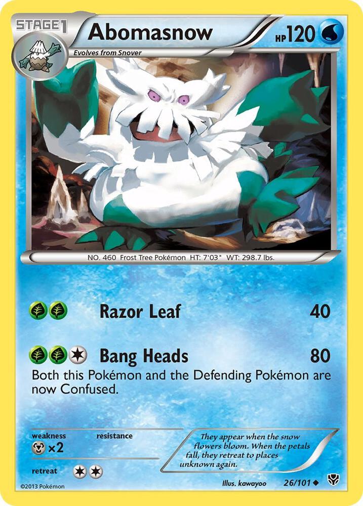 Abomasnow 26/101 card from Plasma Blast