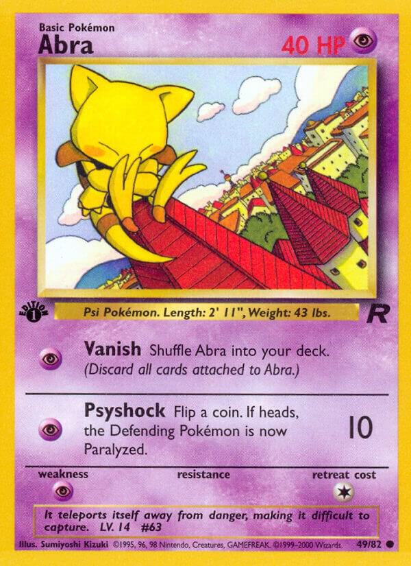 Abra 49/82 card from Team Rocket