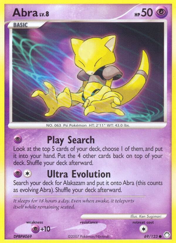Abra 69/123 card from Mysterious Treasures