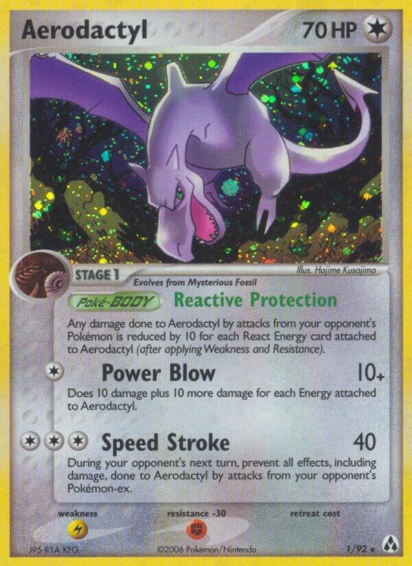 Aerodactyl 1/92 card from Legend Maker