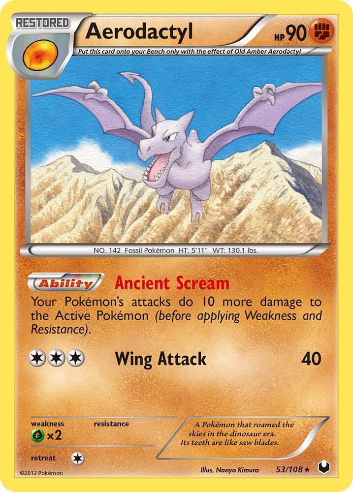Aerodactyl 53/108 card from Dark Explorers