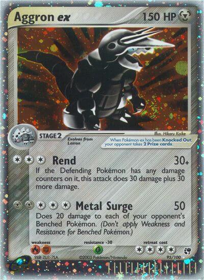 Aggron ex 95/100 card from Sandstorm