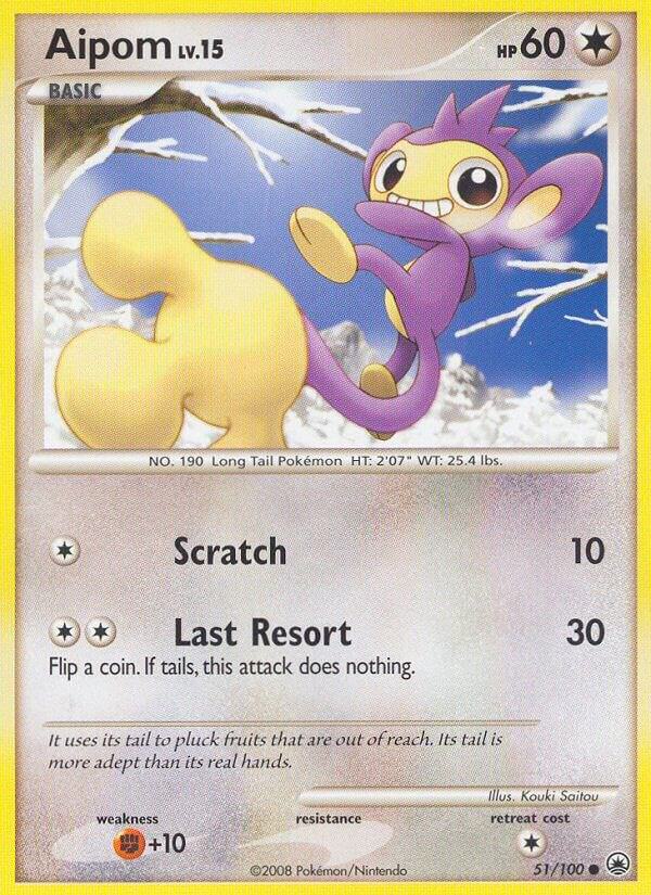 Aipom (51) 51/100 card from Majestic Dawn