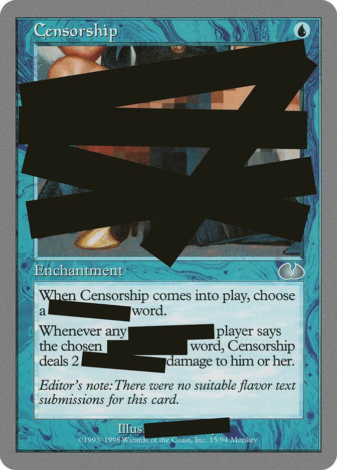 Censorship 15 card from Unglued