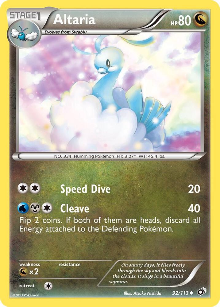 Altaria 92/113 card from Legendary Treasures