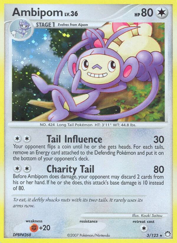 Ambipom 3/123 card from Mysterious Treasures