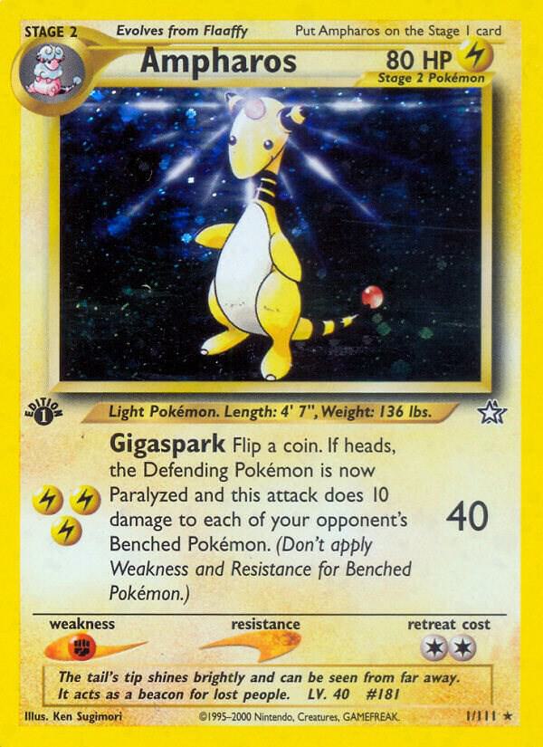Ampharos 001/111 card from Neo Genesis