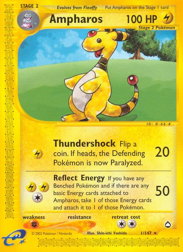 Ampharos 001/147 card from Aquapolis
