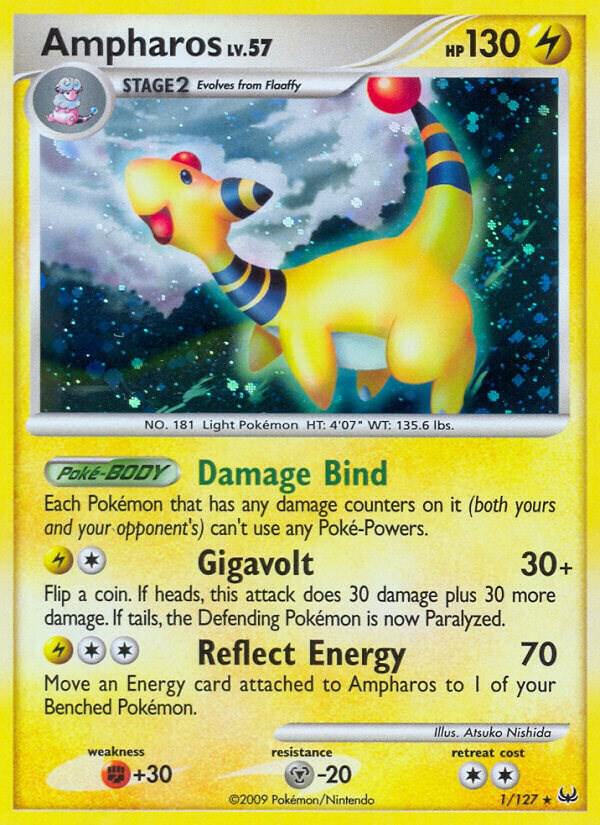 Ampharos 1/127 card from Platinum
