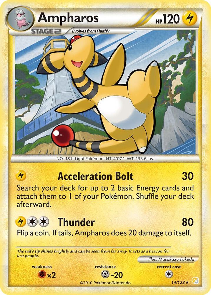 Ampharos 14/123 card from HeartGold SoulSilver