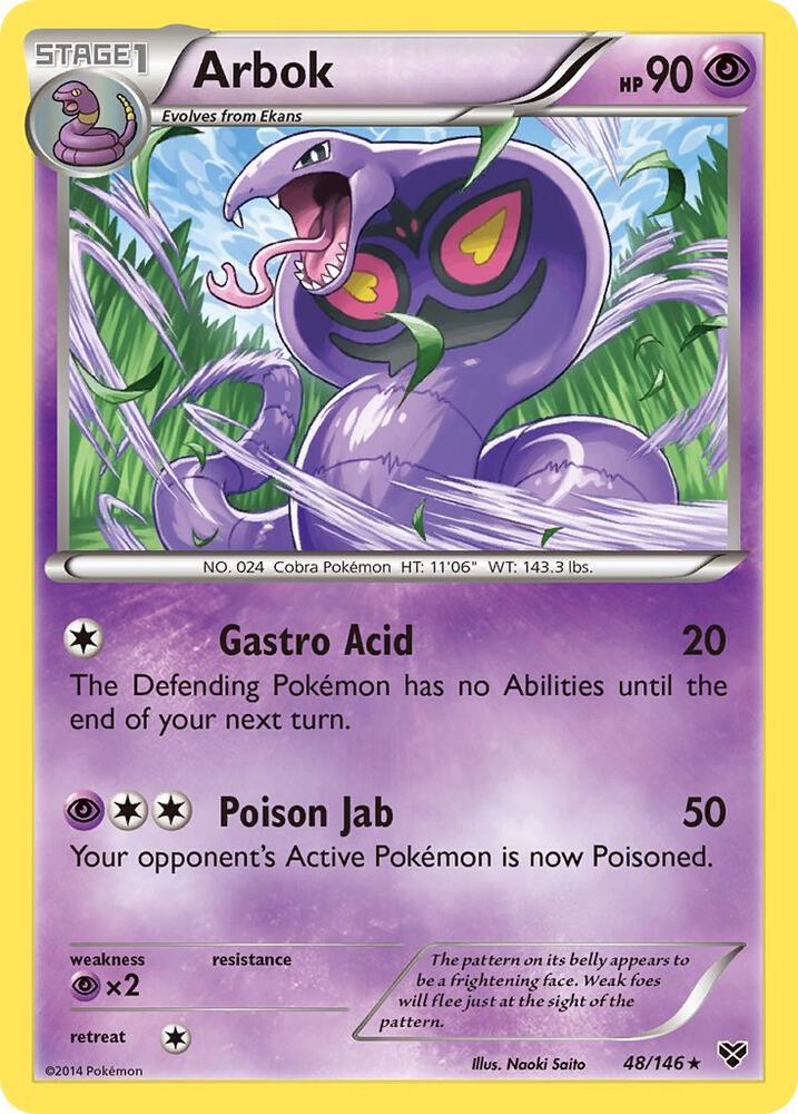 Arbok 48/146 card from XY Base Set