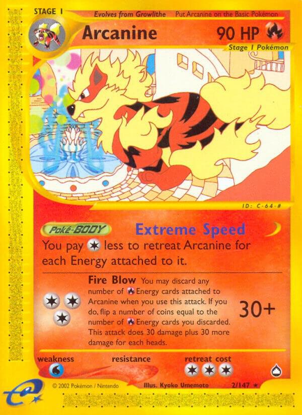 Arcanine 002/147 card from Aquapolis