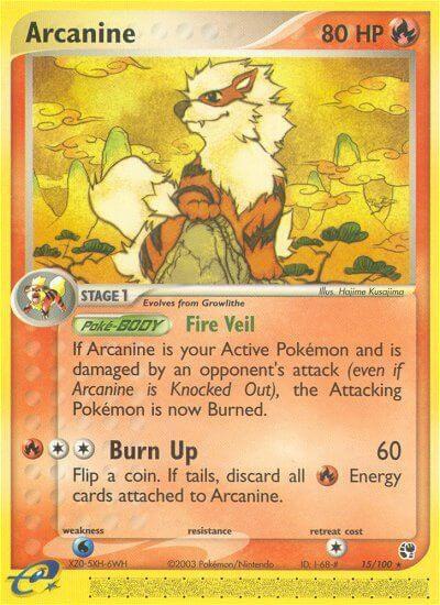 Arcanine 15/100 card from Sandstorm