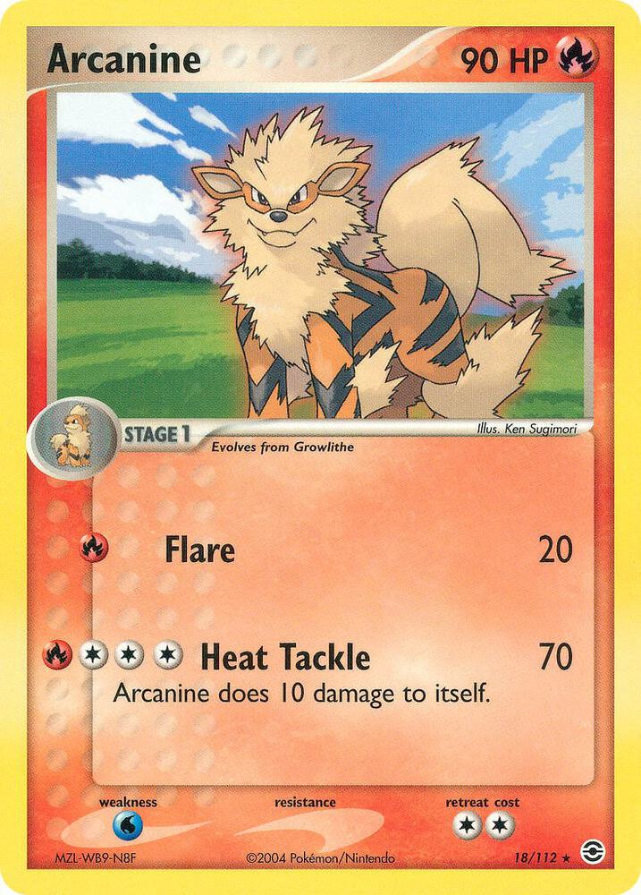 Arcanine 18/112 card from FireRed & LeafGreen