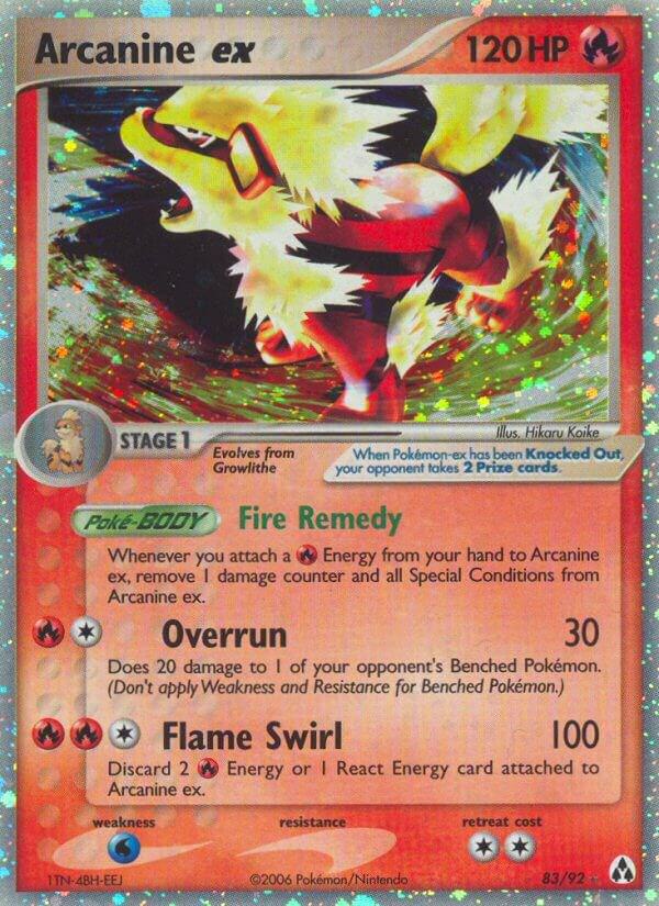 Arcanine ex 83/92 card from Legend Maker