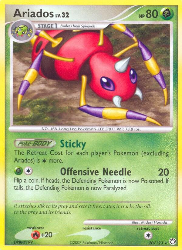 Ariados 20/123 card from Mysterious Treasures