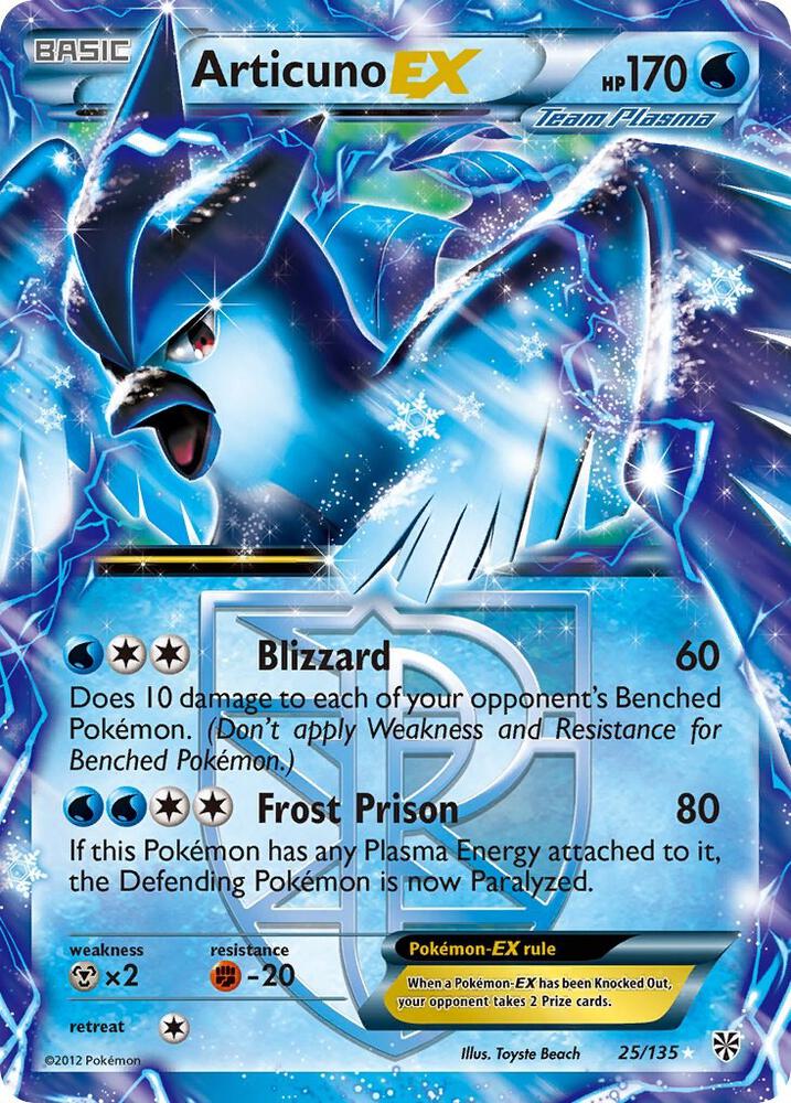 Articuno EX (Team Plasma) 25/135 card from Plasma Storm