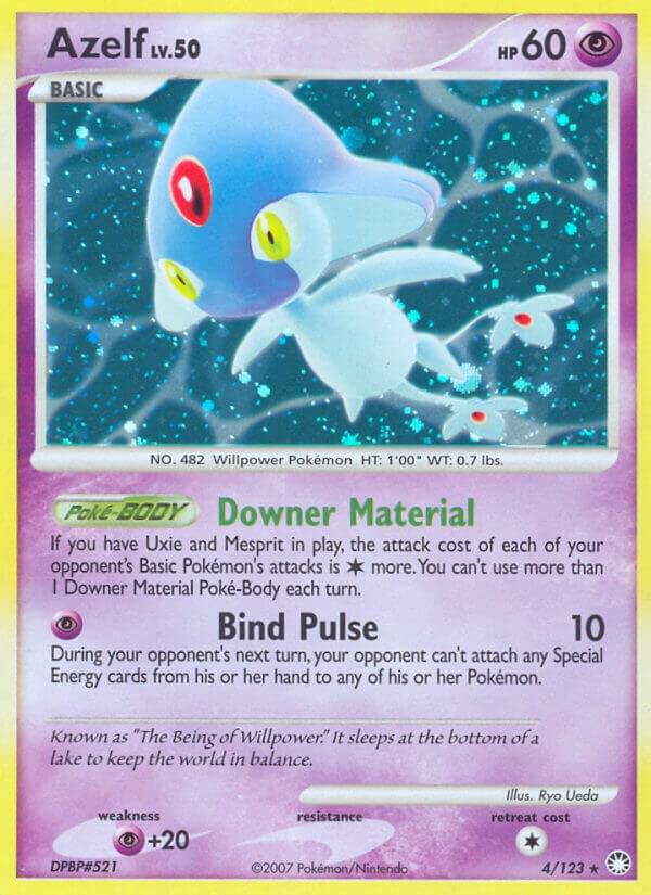 Azelf 4/123 card from Mysterious Treasures