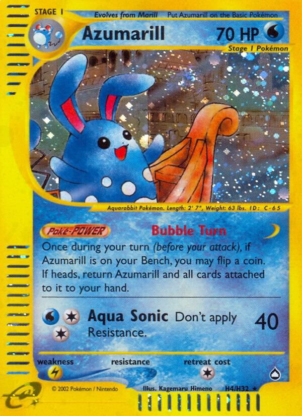 Azumarill (H4) H04/H32 card from Aquapolis