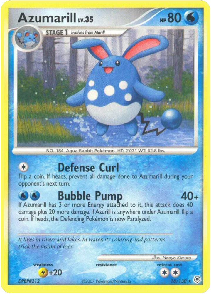 Azumarill 18/130 card from Diamond and Pearl