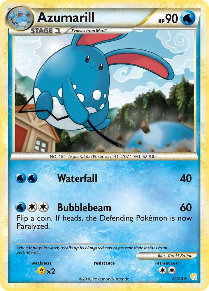 Azumarill 2/123 card from HeartGold SoulSilver