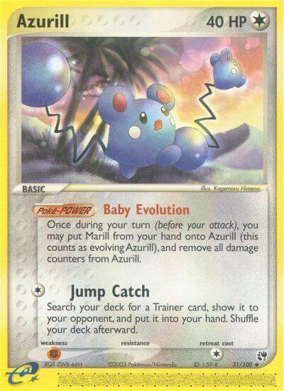 Azurill 31/100 card from Sandstorm